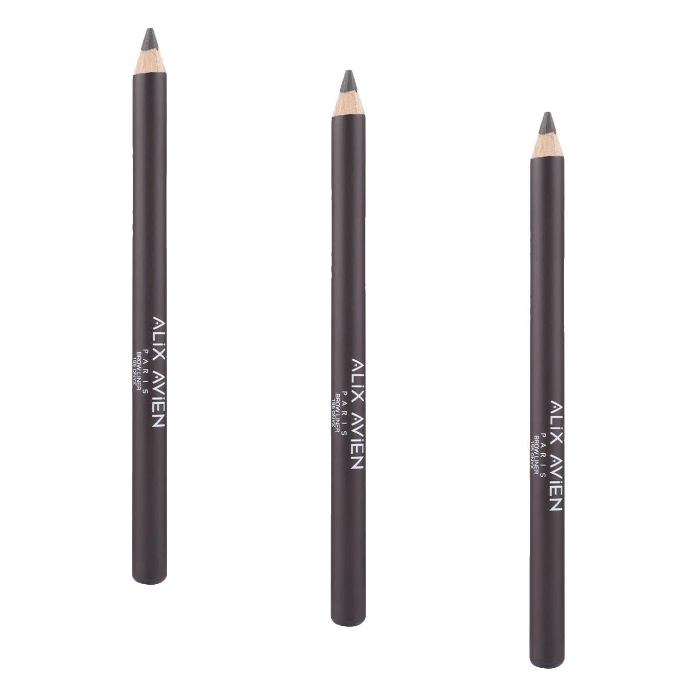 ALIX AVIEN Uzun Süre Kalıcı, Belirginleştirici Şekillendirici Kahve Kaş Kalemi - Brow Liner 155 Onyx (3 paketi)