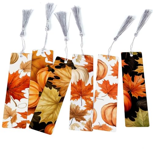 Marque-pages feuilles d'érable et citrouille : cadeau idéal pour lecteur