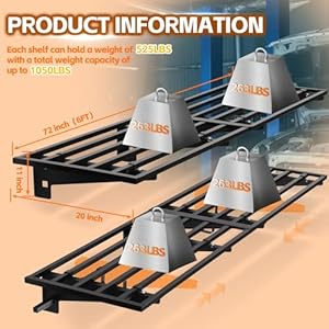 Garagewallshelvingwithhooks2pack164x6ftgaragestoragerackloads1050lbs20inchby72inchheavydutywallshelves20x72garagewallshelfblack  Urban Country Home Decor Garage wall shelving with hooks2 pack 164 x 6ft garage storage rackloads 1050 lbs 20 inch by 72 inch heavy duty wall shelves20 x 72 garage wall shelfblack  urban country home decor
