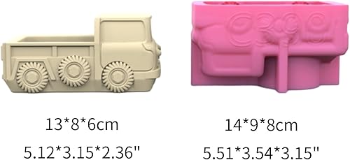 Miniatura 7 de BIBABLYKE Moldes geométricos de silicona para camiones pequeños, caja de almacenamiento, molde para hacer suculentas, maceta, maceta, soporte para
