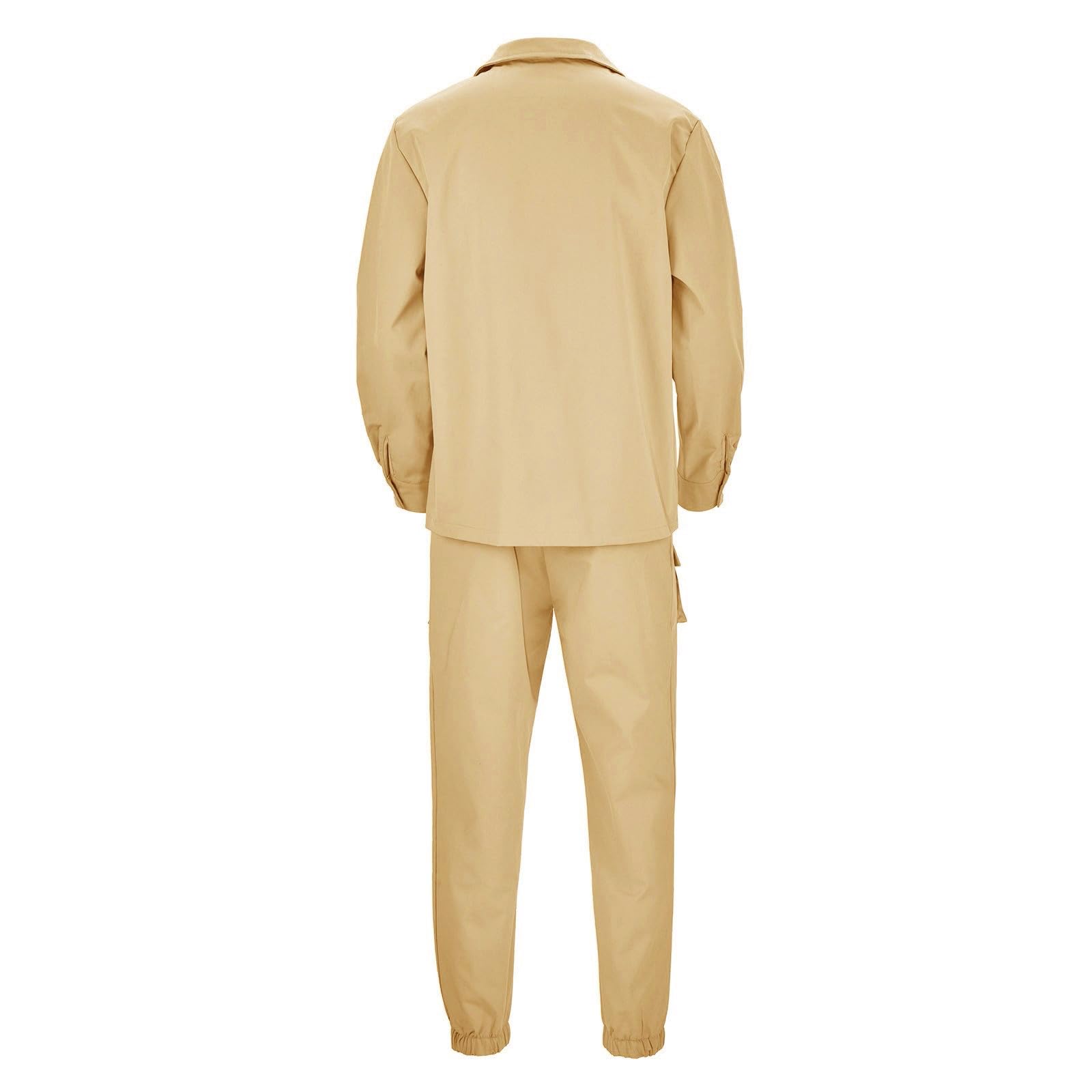 Uomo Set di Tuta Giacca con Bottoni e Pantaloni Cargo Jogging | Uomo Set di Tuta Casual Manica Lunga Top E Pantaloni Allungabili Daffaires Tuta Sportiva
