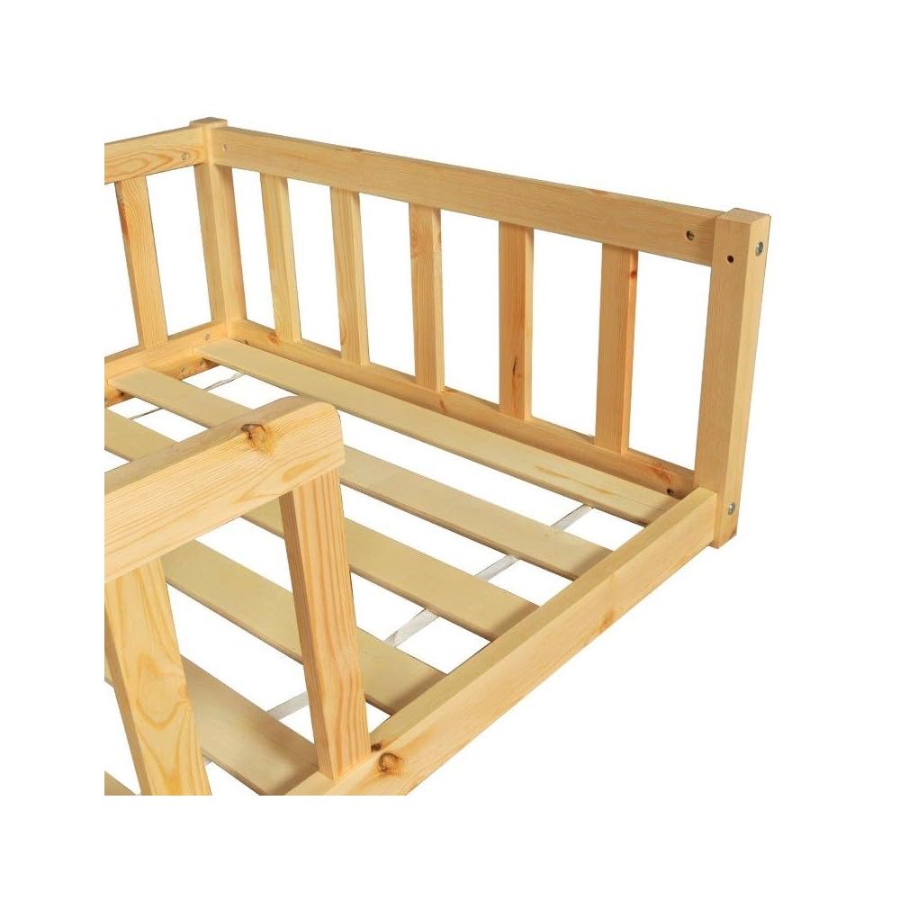 WEBER INDUSTRIES Lit 80x160 Nino+ 1 sommier + barrière/Bois Clair
