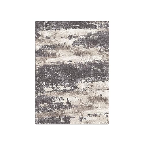 Area Rugs for Bedroom Living Room Machine Washable Large Modern Abstract Print Soft Entryway Runner Rug, Non Slip Carpet with Gripper, Brown 3x5