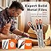 MORROWIND 3 Pcs Metal File Set, 8-Inch Carbon Steel Files with Flat, Half-Round, and Round Shapes, Heavy-Duty Hand Tools for Metal, Wood, Plastic and More, Orange