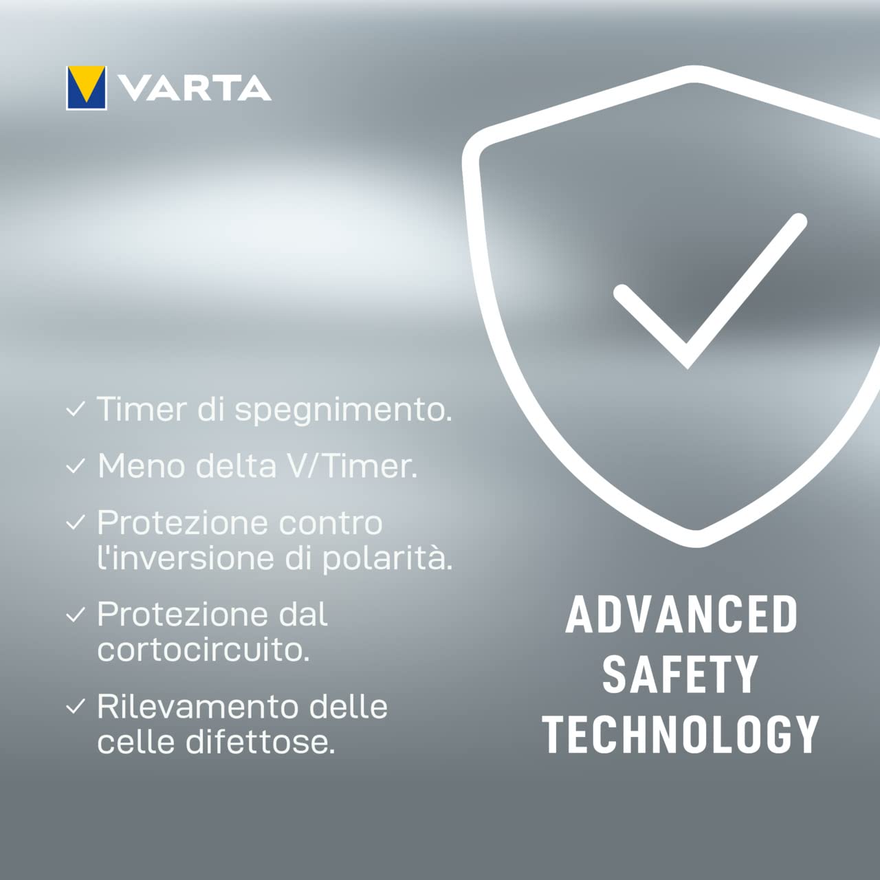 Varta Caricabatterie LCD per AA/AAA con 4 Batterie AA 2600 mAh, Adattatore 12V e Cavo USB Inclusi