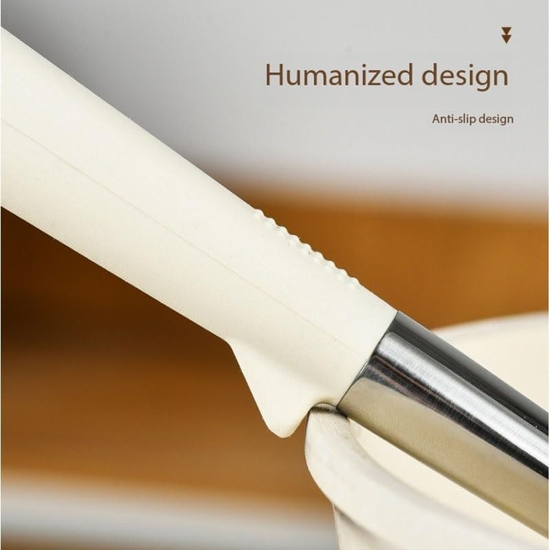 7-piece Set of Stainless Steel Silicone Handle Spatula Spoon Grade Kitchenware Cooking for Scooping Noodles