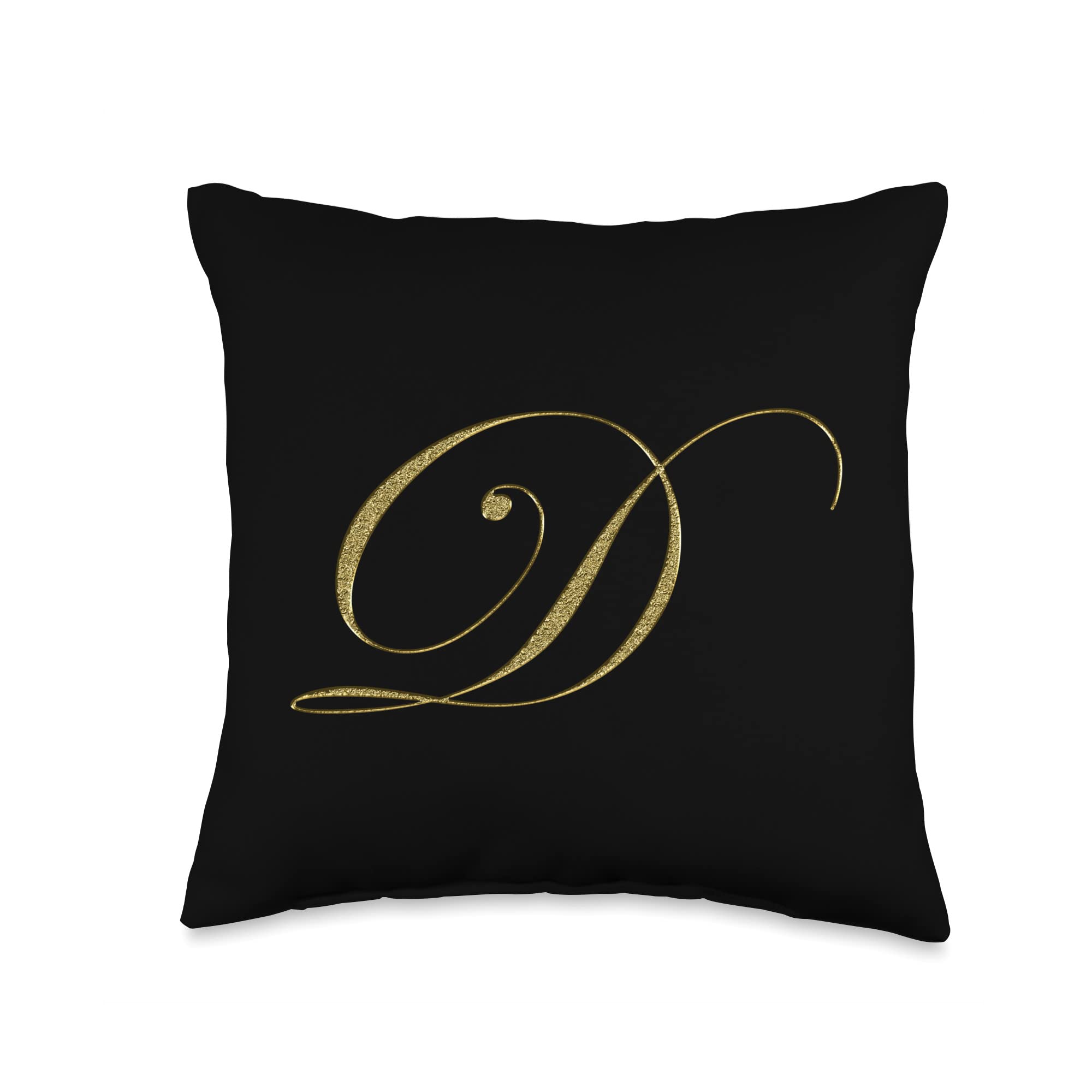 Letter D - Click to show more designs! Monogram Initial Letter D Throw Pillow, 16x16, Multicolor