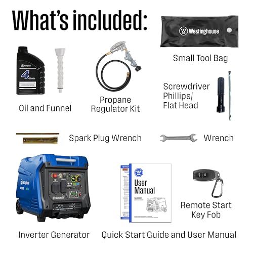 Image of Westinghouse 5000 Peak Watt Super Quiet Dual Fuel Portable Inverter Generator, Remote Electric Start, Gas & Propane Powered, RV Ready 30A Outlet, Parallel Capable, Blue /Black