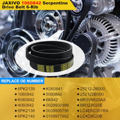 Image of 6PK2139 Serpentine Belt V-Ribbed Drive Belt Compatible with V8 20-22 F53 /F59,21-23 F650 /F750 7.3L,10-11 Soul V-Ribbed Wedge Belt 6-Rib 84.21 inch,Replace 1060842,K060842