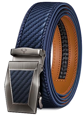 Image of BULLIANT Ratchet Trimmable Leather Belt for Men Adjustable 1 3 /8-Gift Boxed | Smooth Sliding | Micro Adjustable Fit | Tailored Size | Holeless Understated Elegance