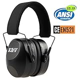 K&V Group Hearing Protection - Ear Muffs with Folding Padded Head Band Ear Cups - Quality, Comfortable, Minimum Pressure on the Ears - for Building, Manufacturing, Shooting, Repairing - Black