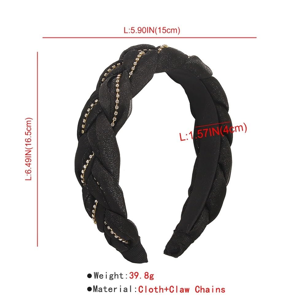 Fascia for capelli con strass intrecciati dal design individuale, fascia alta for capelli rossa con rete superiore cranica femminile