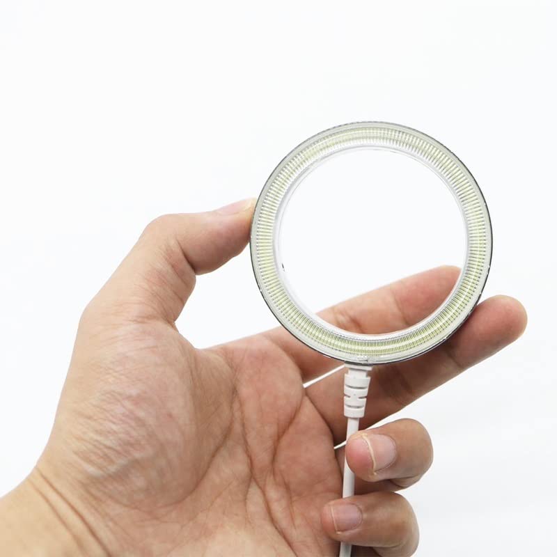 Microscope Ultrathin Zoom Adjust Power 60 LED Adjustable Ring Light Illuminator Lamp