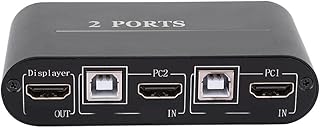 Annadue Switch 2 Ports 4K 30Hz Splitter HDMI1.4 Switcher 2 Input 1 Output for USB Keyboard/Mouse/Printer/Video,Expand 3 USB2.0 Ports