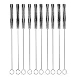 Long Straw Brush, Nylon Pipe Tube Cleaner 10-ihch X 2/5-inch Set of 10 (Black)