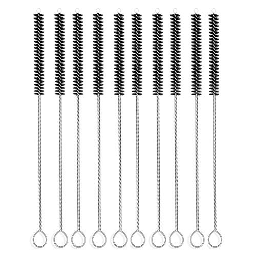 desin Long Straw Brush, Nylon Pipe Tube Cleaner 10-ihch X 2/5-inch Set of 10 (Black)