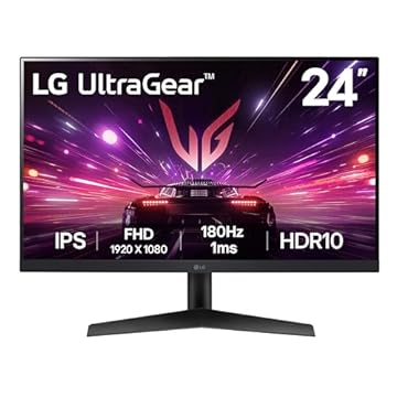 LG Monitor de jogos 24GS60F-B Ultragear 61.0 cm FHD (1920x1080) 180Hz 1ms AMD FreeSync G-Sync compatível HDR10 HDMI DisplayPort Preto