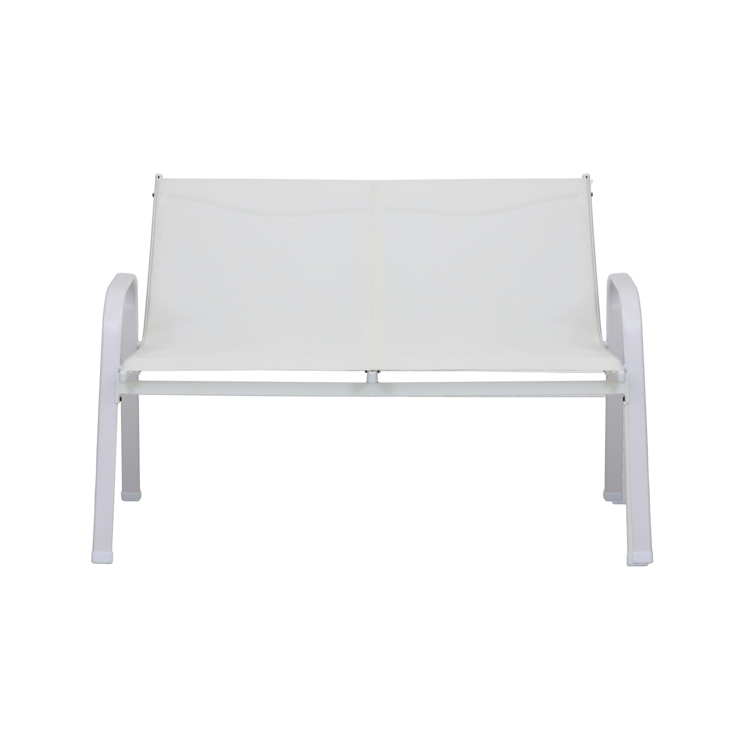 Totò Piccinni Set MARSIGLIA salottino completo di divano 2 poltrone e tavolino in metallo e textilene (Bianco)