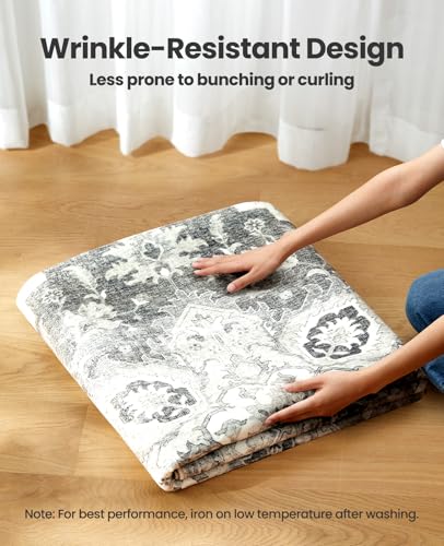 AMADA HOMEFURNISHING 5x7 Area Rugs, Washable Living Room Rug Low-Profile with Non-Slip Backing & Durable Edge Binding, Vintage 5x7 Rugs for Living Room, Bedroom, Dinning Room - Image 7