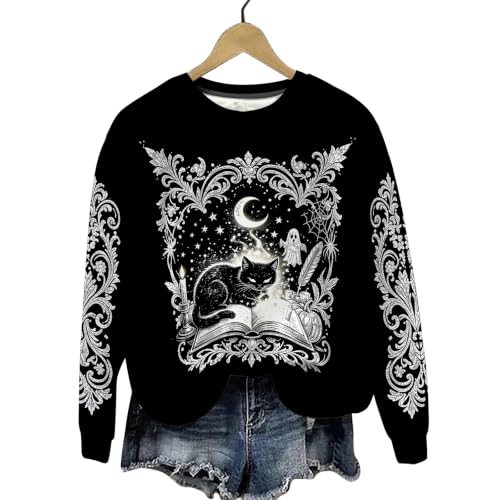 Plus Size Sweatshirt for Women Oversized Retro Halloween Graphic Sweatshirt - image 6