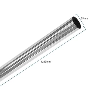 Round Rail 25mm Wardrobe Polished Chrome Hanging Tube Cut To