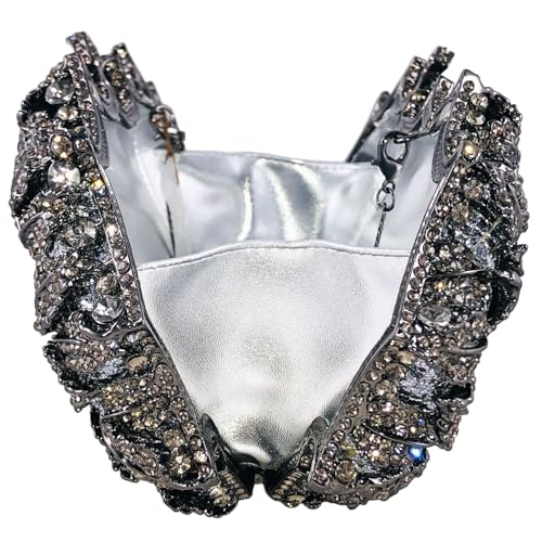 Image of Boutique De FGG Mini Flower Evening Bags For Women Formal,Party Rhinestone Clutch Purses,Wedding Floral Crystal Clutch Bag