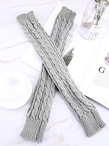 Bememo 5812402800 3 Pairs Arm Warmers Long Fingerless Gloves Knit Wrist Warmers thumb #5