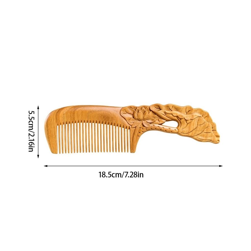 Peruka Grzebień Household Anti-static Massage Comb Solid Wood Hair Straightening Comb Chinese Style Carved Comb With Handle Design Duże grzebienie do włosów