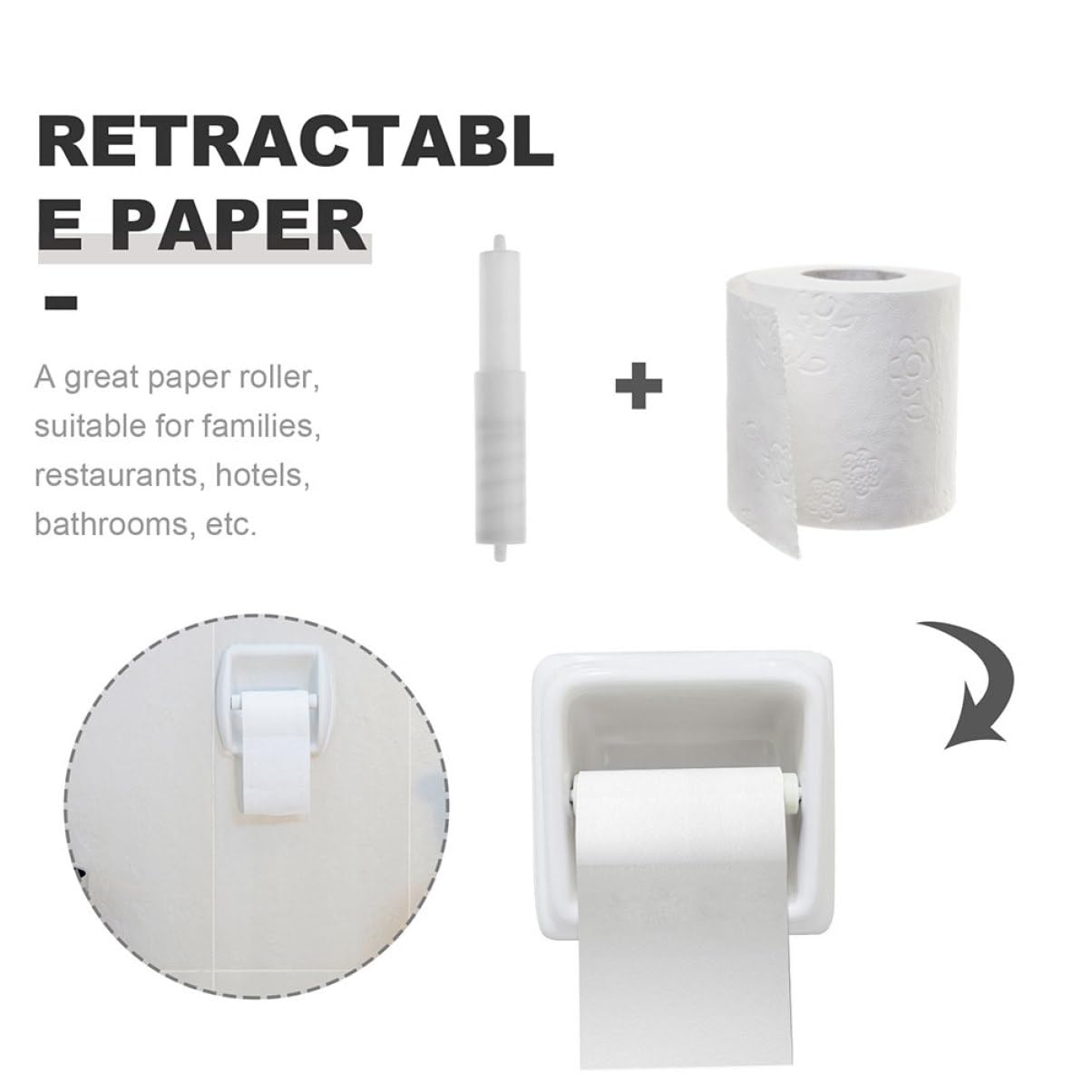 Gatuida Toilettenpapierhalter Aus Kunststoff – Federbelastet, Länge 110-160 Mm, Weiß (2 Oder 10 Stück)