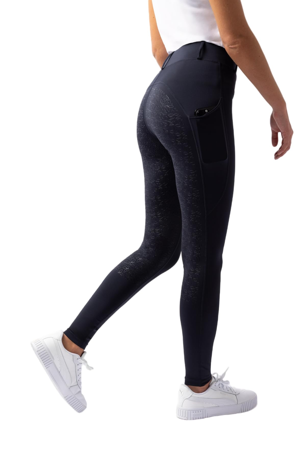 HORZE Damen Reitleggings DEA, Reithose mit Vollbesatz und Handytasche