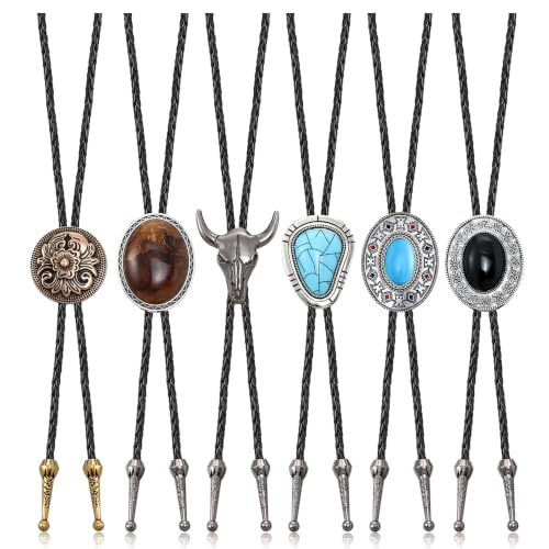 LOLIAS Bolo Tie for Men Leather Necktie Rope Necklace Halloween Accessories