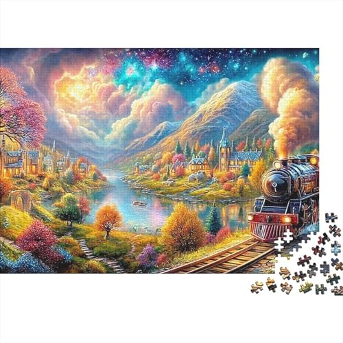 Steam Train por A Colorful Valley Puzzle De 1000 Piezas Tren caprichoso Perfecto Regalo para Niños, Niñas, Hombres Y Mujeres 52x38cm/1000pcs