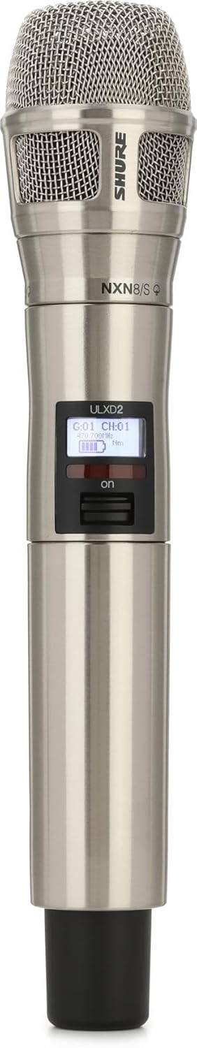 Shure ULXD2/N8SB Handheld Transmitter with Nexadyne 8/S Black Supercardioid Vocal Mic Capsule - for ULX-D Digital Wireless Microphone Systems, Receiver Sold Separately | J50A Band (ULXD2/N8SB=-J50A)