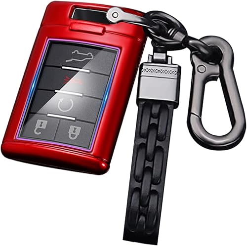 Miniatura 9 de ontto Compatible con Cadillac Key Fob Protector Carbon Pattern Key Case ABS Car Key Cover para SRX DTS STS XTS CTS Escalade 2005-2011 Negro