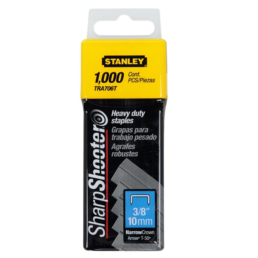 Stanley Sharpshooter Staples, 3/8 Inch Leg Length, 1000/Box (TRA706T)