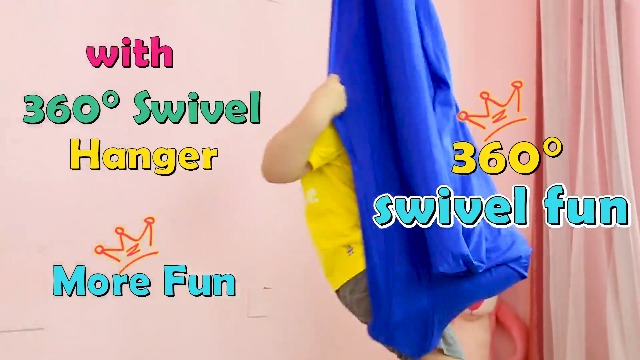 Sensory Swing for Kids with 360° Swivel Hook, Saggy-Resistant Double-Layer Fabric Indoor/Outdoor Cocoon Therapy Swing for Autism, Yoga & Play