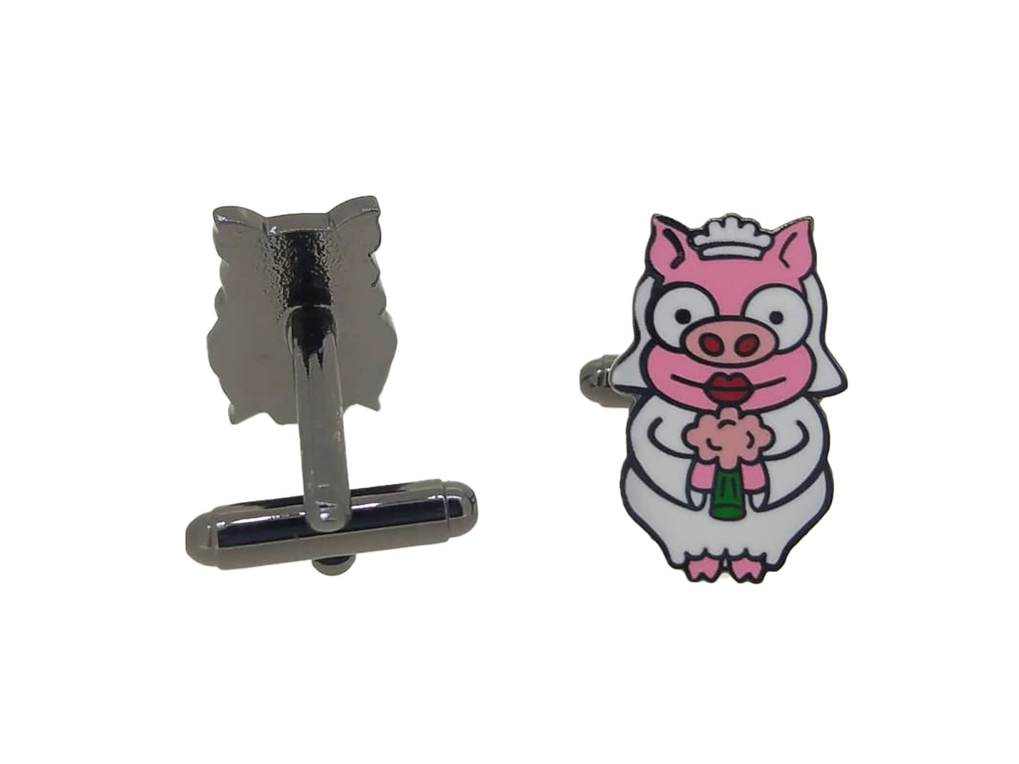 Gemelos de Camisa Cerditos Boda | 22x12mm | Originales Para Camisas | Complementos de Moda Para Hombres y Niños | Regalos Para Bodas, Comuniones, Bautizos y Otros Eventos
