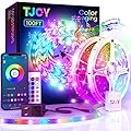 TJOY 100ft Bluetooth LED Strip Lights, Music Sync LED Lights Strip, RGB Color Changing LED Lights with Remote,Smart Phone APP Control, LED Lights for Bedroom,TV,Room DIY (APP+Remote +Mic)