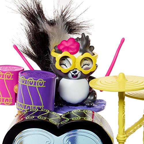 Mattel Enchantimals FRH41 - Themenpack Musikspaß mit Stinktiermädchen Sage Skunk Puppe und Tierfreund Caper – Bild 7