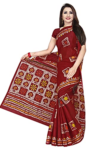 Image of TAMAIRA FASHION Mulmul Pure Cotton Saree For Woman Batik Printed |Office Wear Daily Wear Sarees For Women Without Blouse Piece(Available in 9 Colours)