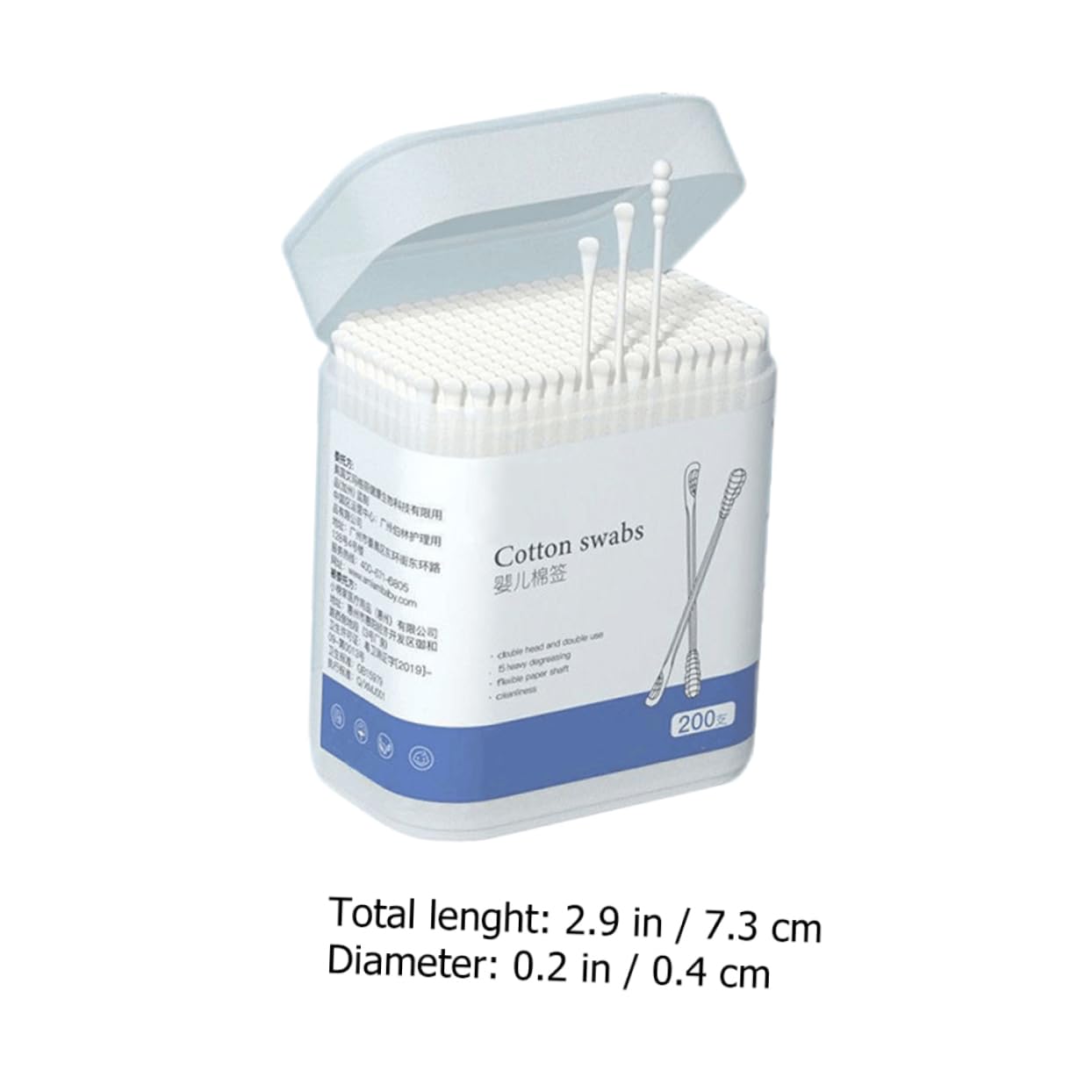 FRCOLOR Baby Ear Cleaning Swab Double-headed Cotton Stick for Toddlers Gentle Cotton Scoop