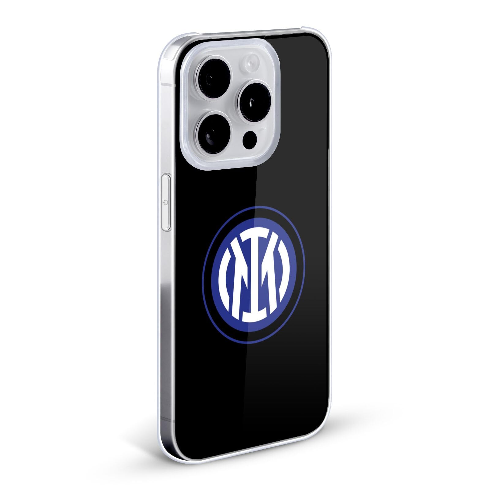 Head Case Designs Licenza Ufficiale Inter Milan Logo su Nero Distintivo Custodia Cover Dura per Parte Posteriore Compatibile con Apple iPhone 12 / iPhone 12 PRO