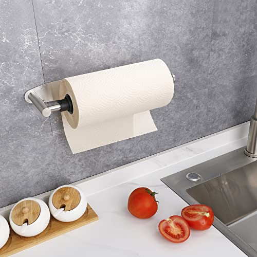 Porta Papel Toalha com Efeito Amortecedor FKmindyq Aço Inox Suporte para Papel Toalha para Cozinha B