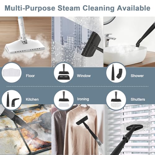Image of Steam Cleaner, 6 in1 Rotated Steam Mop Cleaner with 2 Modes, 23FT Power Cable, Detachable Steam Mops for Floor, Laminate Floor, Tiles Cleaning (Azure)