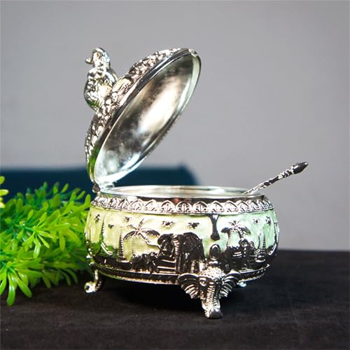 Sucrier en métal design éléphant, objet d'art de table de luxe - 4