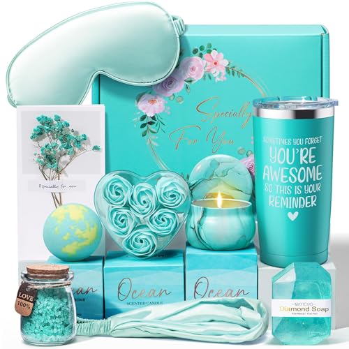 Image of Birthday Gifts for Women Friendship, Ocean Relaxing Spa Gifts Basket for Women Self Care Gifts Set, Thank You Gifts Idea Mothers Day Gifts for Mom Her Best Friend Sister Wife Girlfriend Coworker Nurse