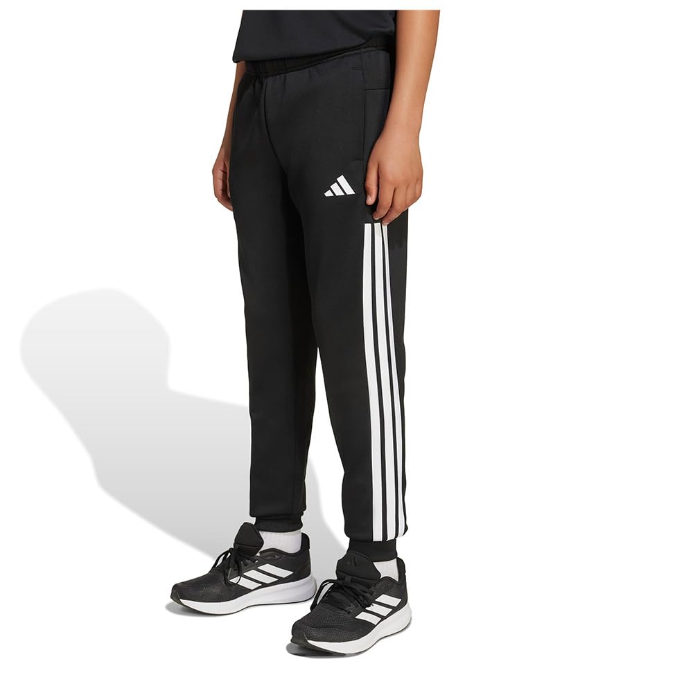 adidas Boy's Boys 3 Stripes Essentials Pants, Black/White, 8-9 Years