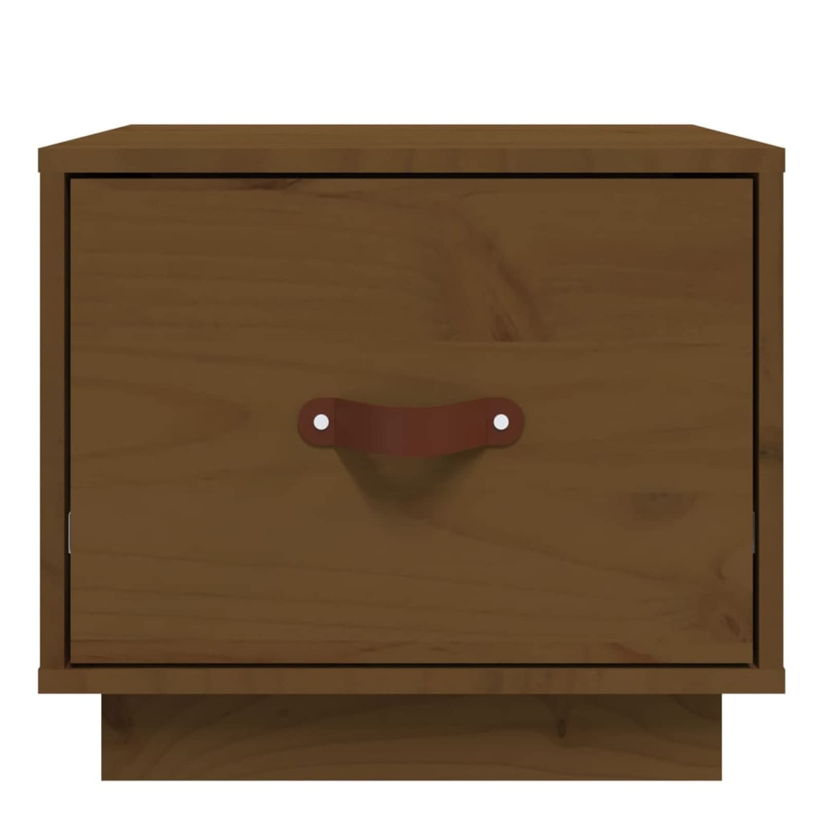 Homgoday Comodino marrone 40 x 34 x 35 cm in legno di pino massello, comodino, tavolino per divano, mobiletto per soggiorno e camera da letto