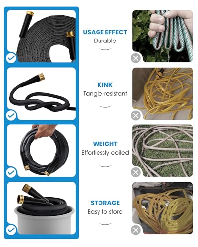 Image of 100 FT Garden Hose, Non-Expanding Water Hose, Ultra Flexible, Burst-Resistant, Kink-Free, High-Pressure Garden Hose for Easy All-Weather Use on Lawns, Gardens, and Outdoor Cleaning