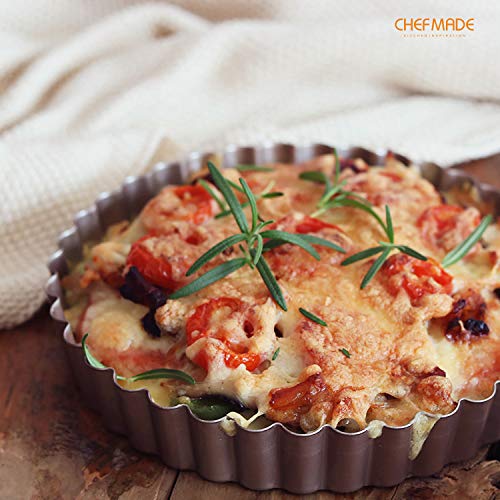 image for CHEFMADE Tart Pan, 7-Inch with Removable Loose Bottom Non-Stick Round 